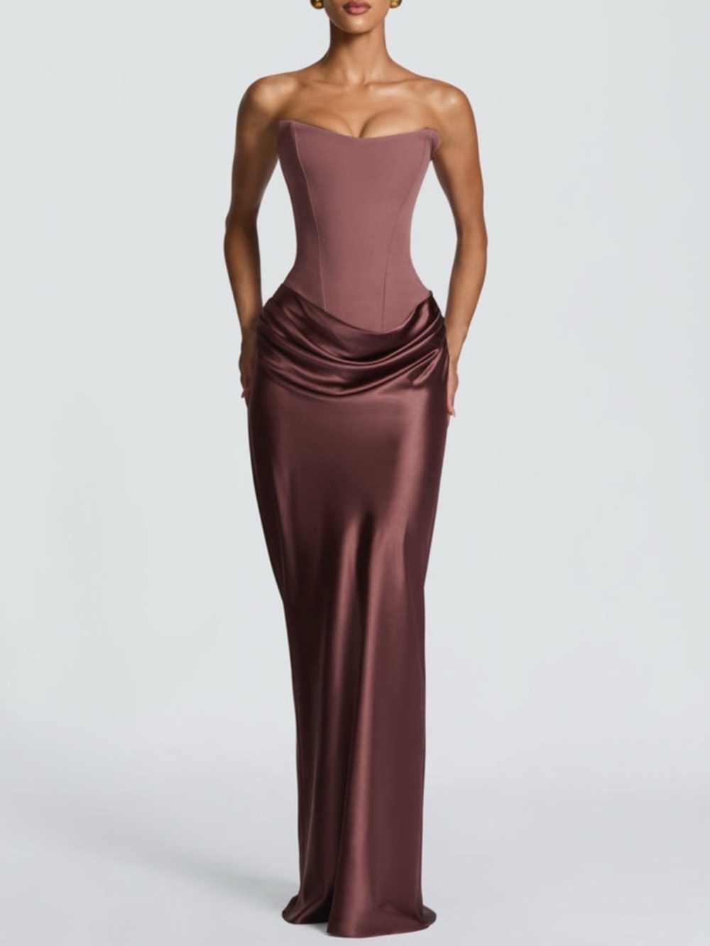 Maggie Strapless Maxi Dress - Dusty Rose